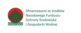 logotyp Narodowego Funduszu Ochrony Środowiska i Gospodarki Wodnej z informacją: Sfinansowano ze środków  Narodowego Funduszu Ochrony Środowiska i Gospodarki Wodnej